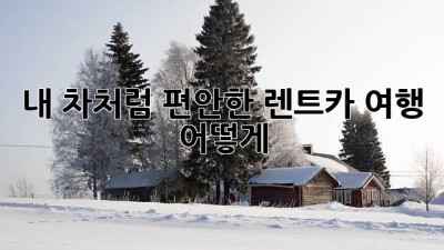 내 차처럼 편안한 렌트카 여행, 어떻게?