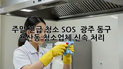 주말 긴급 청소 SOS! 🧹 광주 동구 용산동 청소업체 신속 처리 ✨